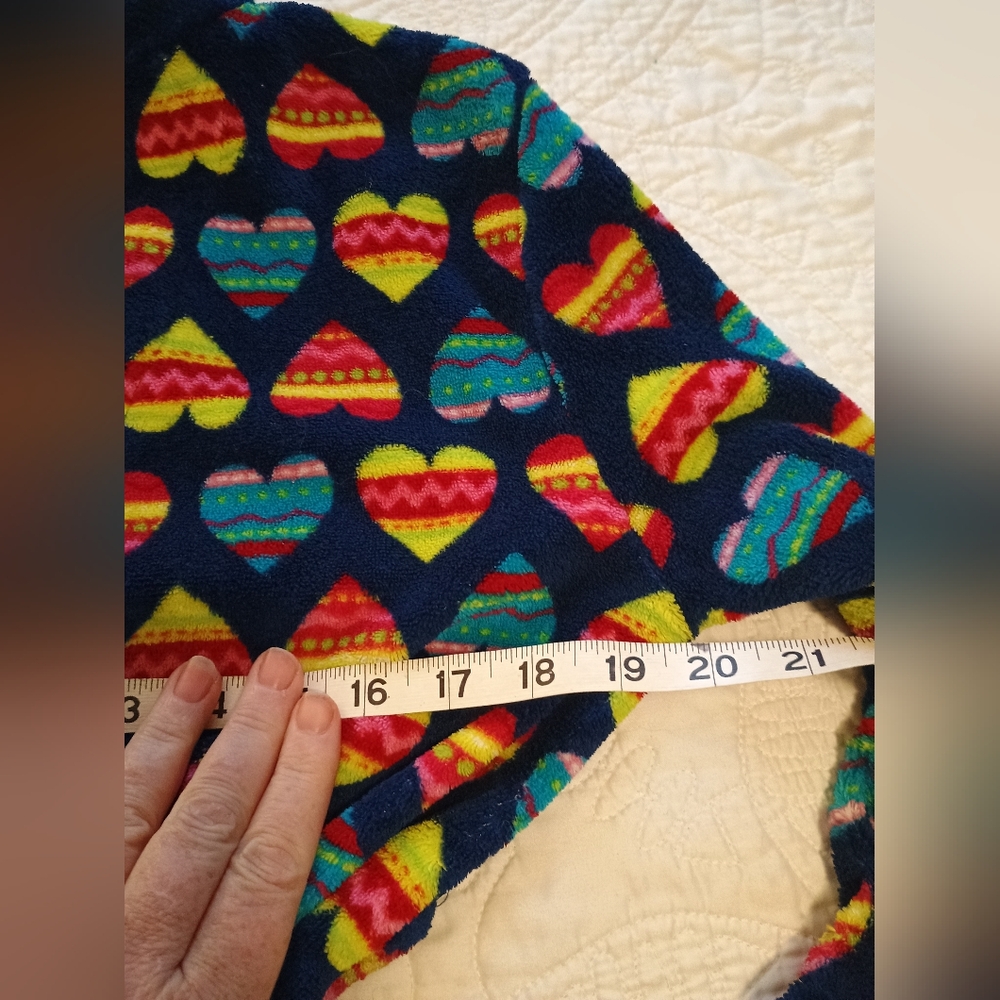 Faded Glory Multicolor Heart Pattern Robe - Picture 3 of 9